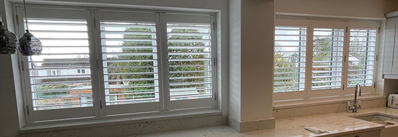 installed shutters in a kitchen